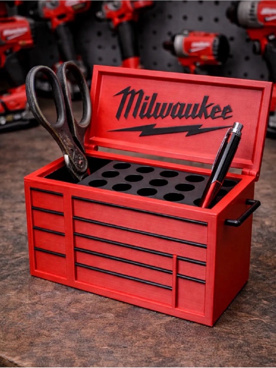 Other - Red Desktop Tool Organizer - Compact Home Storage